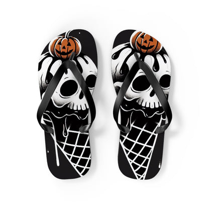 Spooky Ice Cream Cone Flip FlopsShoesVTZdesignsMBlack soleflipflopsfootweargothic