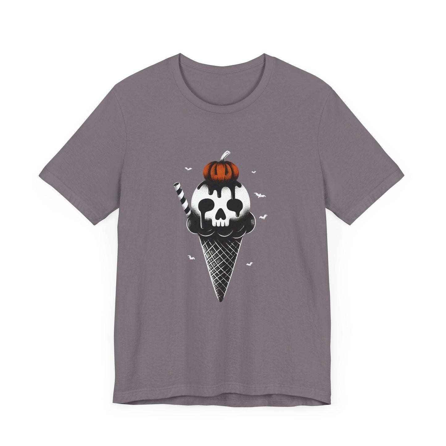 Spooky Ice Cream Cone Short Sleeve Tee ShirtT - ShirtVTZdesignsStormXSclothingCottonCrew neck