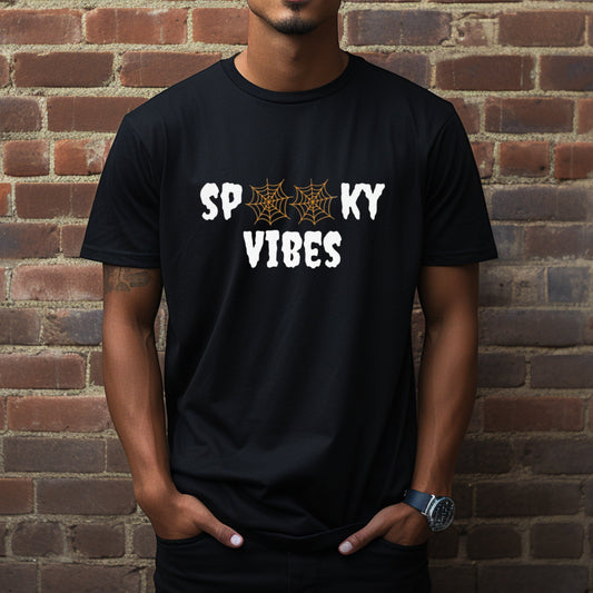 Spooky Vibes Unisex Jersey Tee ShirtT - ShirtVTZdesignsBlackXSblackCottoncreepy