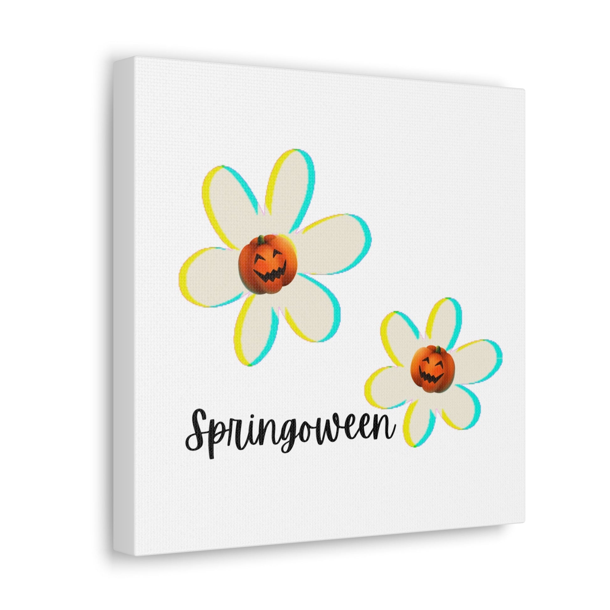 Springoween Pumpkin Daisies Canvas Gallery WrapsCanvasVTZdesigns12″ x 12″ (Square)Premium Gallery Wraps (1.25″)Art & Wall DecorCanvasdaisies