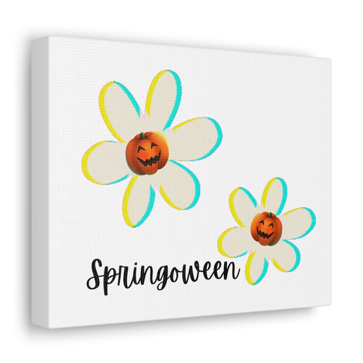 Springoween Pumpkin Daisies Canvas Gallery WrapsCanvasVTZdesigns10″ x 8″Premium Gallery Wraps (1.25″)Art & Wall DecorCanvasdaisies