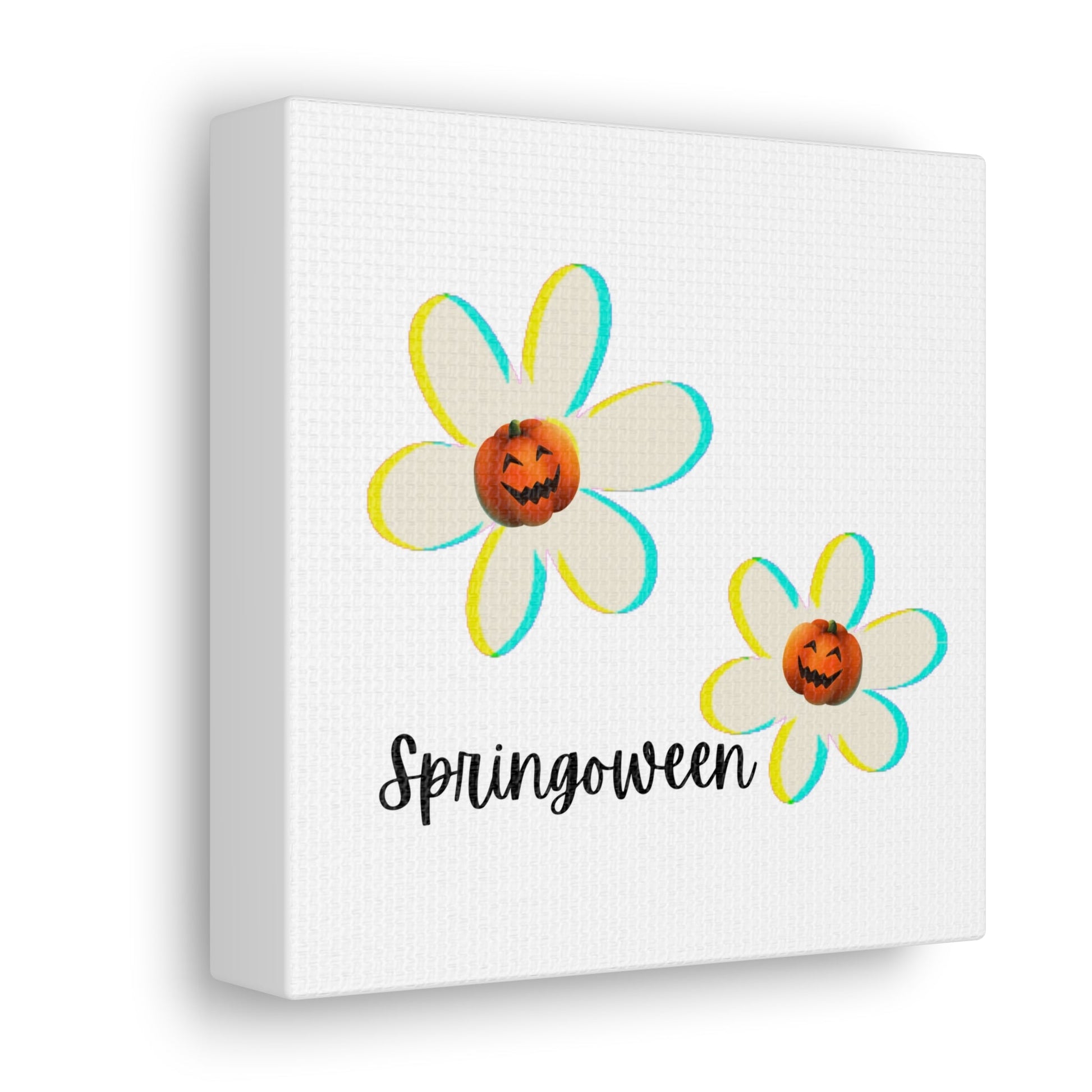 Springoween Pumpkin Daisies Canvas Gallery WrapsCanvasVTZdesigns6″ x 6″Premium Gallery Wraps (1.25″)Art & Wall DecorCanvasdaisies