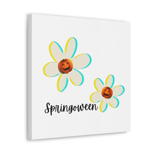 Springoween Pumpkin Daisies Canvas Gallery WrapsCanvasVTZdesigns16″ x 16″Premium Gallery Wraps (1.25″)Art & Wall DecorCanvasdaisies