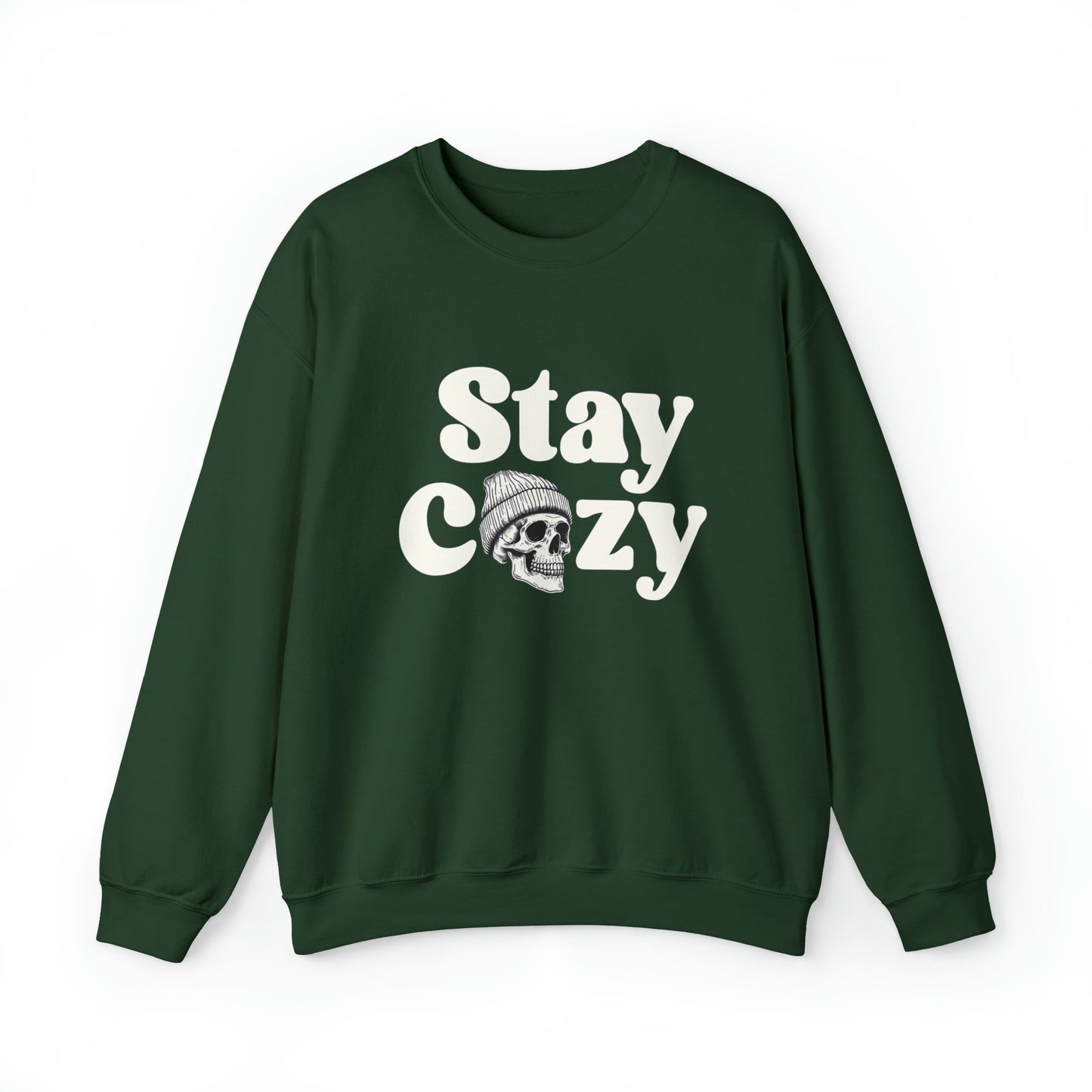 Stay Cozy Pullover Crewneck SweatshirtSweatshirtVTZdesignsSForest Greenbeaniechristmasclothing