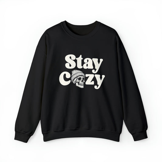 Stay Cozy Pullover Crewneck SweatshirtSweatshirtVTZdesignsSBlackbeaniechristmasclothing