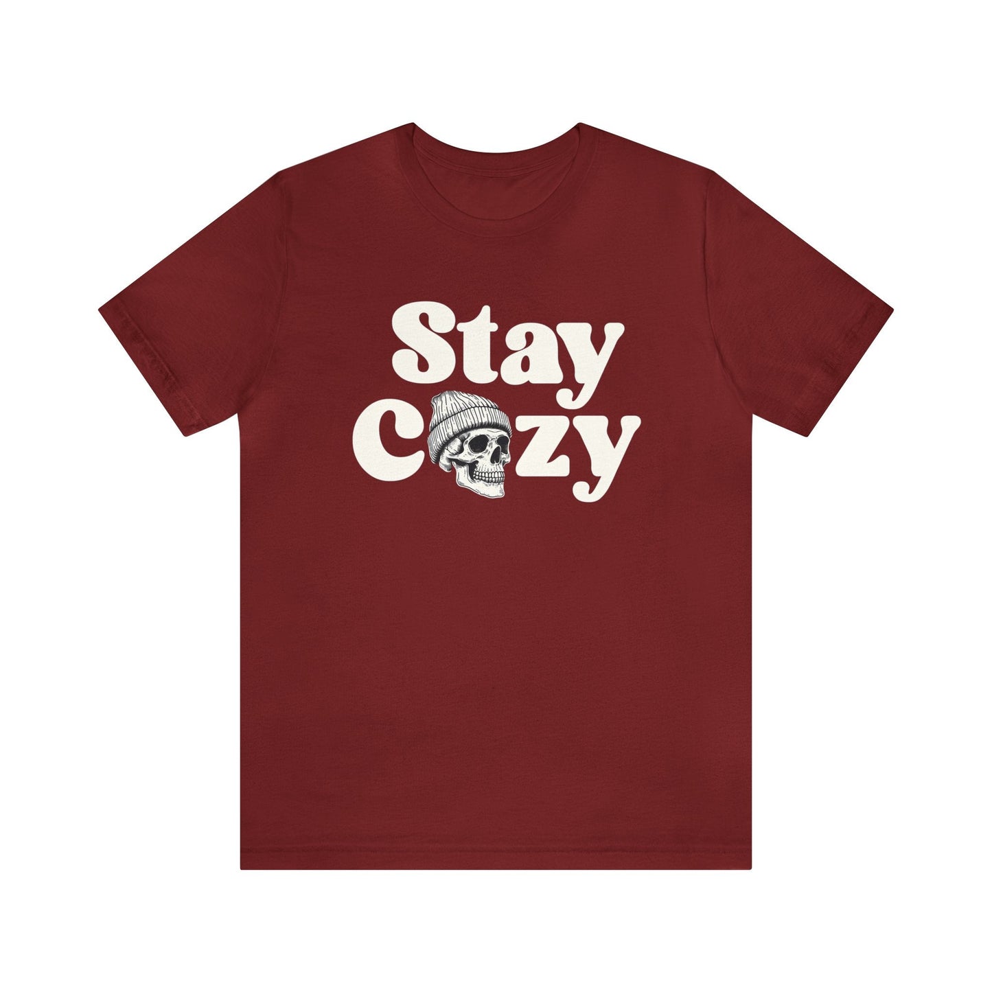 Stay Cozy Skull Short Sleeve Tee ShirtT - ShirtVTZdesignsCardinalXSbeaniechristmasclothing