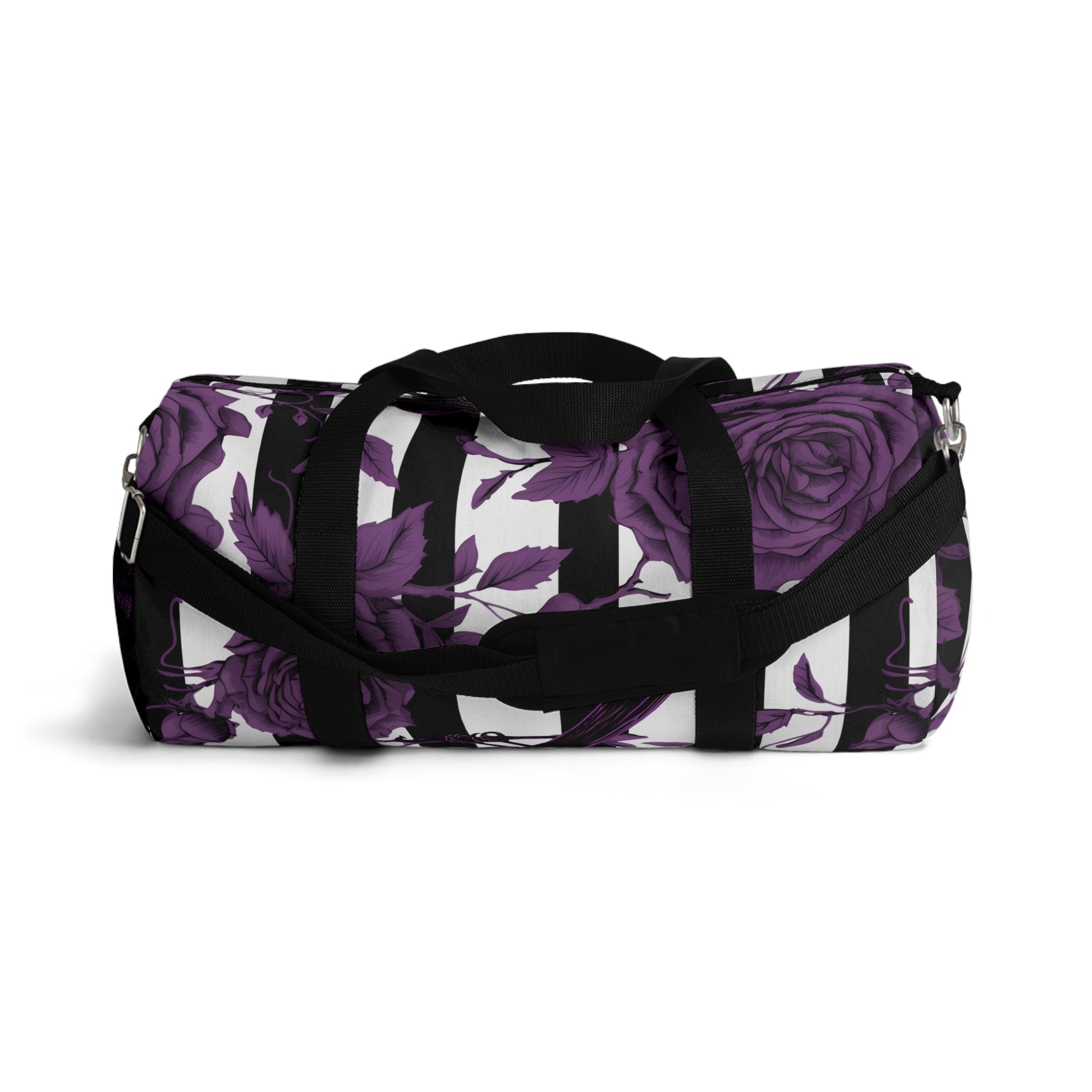 Stripes With Roses and Crows Duffle BagBagsVTZdesignsSmallAccessoriesAll Over PrintAOP