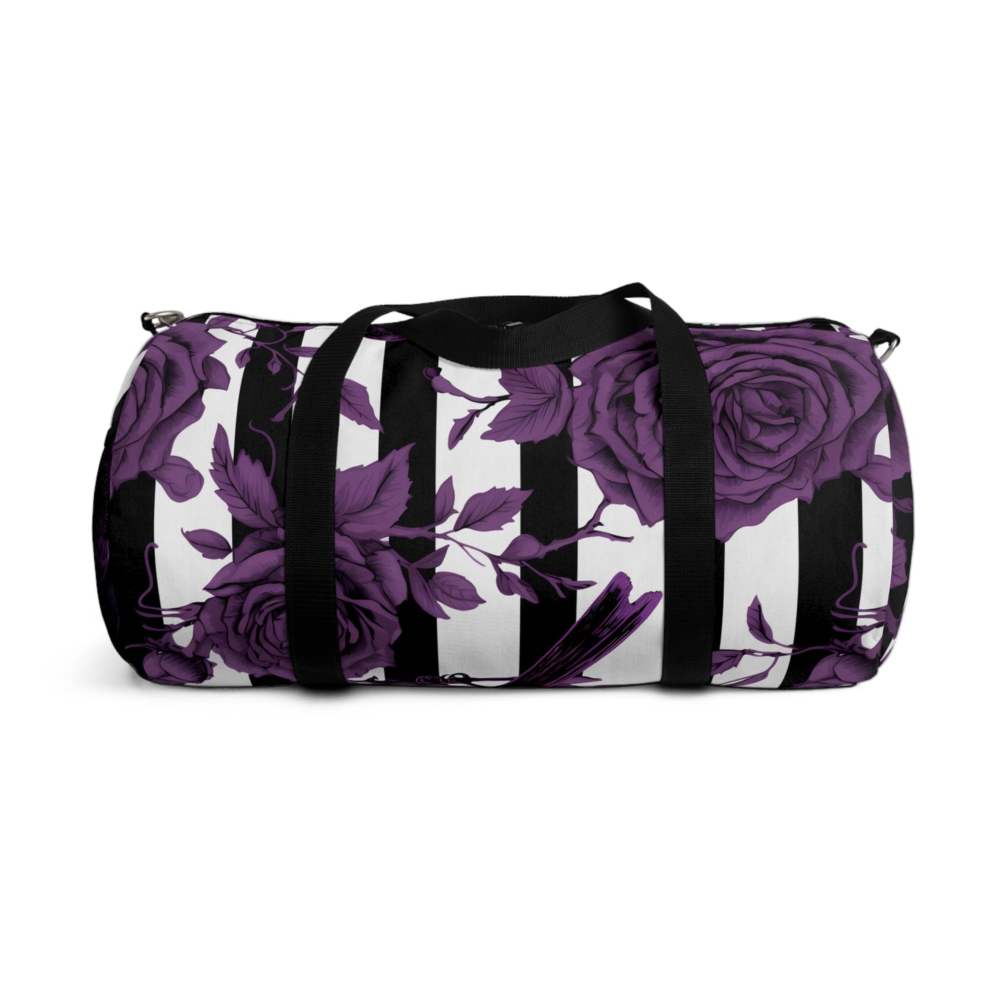 Stripes With Roses and Crows Duffle BagBagsVTZdesignsSmallAccessoriesAll Over PrintAOP