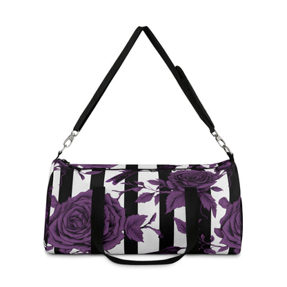 Stripes With Roses and Crows Duffle BagBagsVTZdesignsLargeAccessoriesAll Over PrintAOP