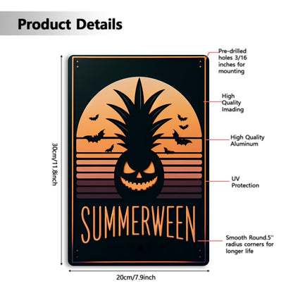 Summerween Pineapple Metal SignWall ArtVTZdesignsWhite12 × 16 InchArt & Wall Decorbatsgothic