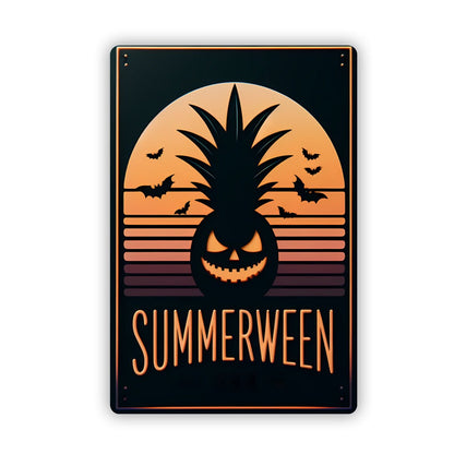 Summerween Pineapple Metal SignWall ArtVTZdesignsWhite12 × 16 InchArt & Wall Decorbatsgothic