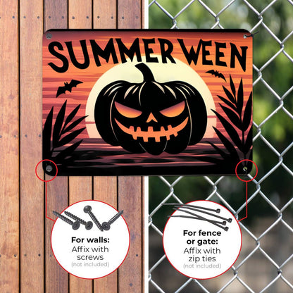 Summerween Pumpkin Metal SignHome DecorVTZdesignsWhite12 × 16 InchArt & Wall Decorgothicjack o lantern