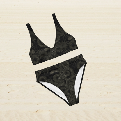 Tangled Snakes and Palm Leaves High Waisted Bikini