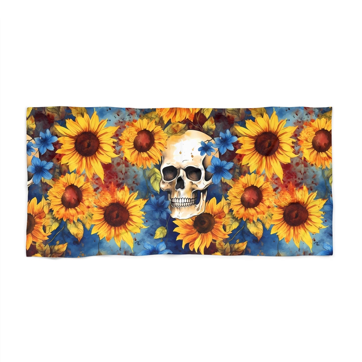 Sunflower Skull Beach TowelHome DecorVTZdesigns30" × 60"BathBathroombeach