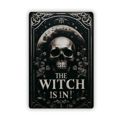 The Witch Is In SignVTZdesignsWhite12x16inchaluminumArt & Wall Decorgothic wall decor