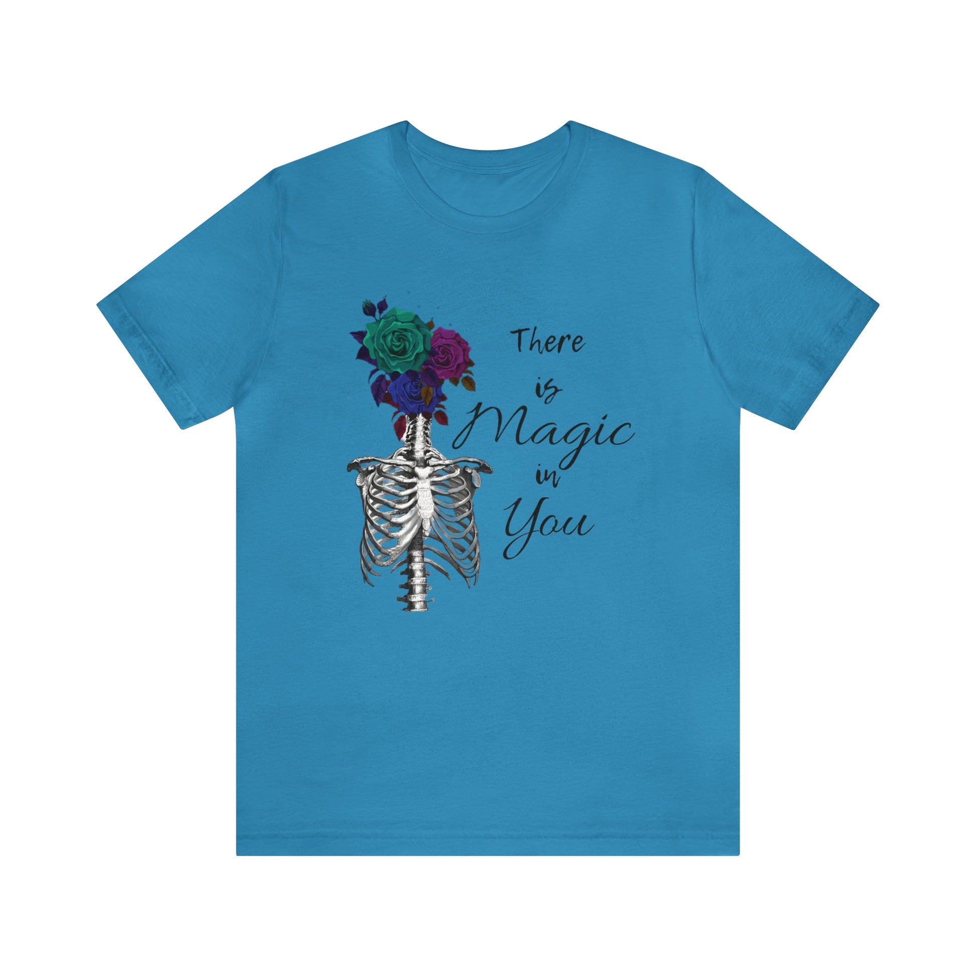 There is Magic In You Skeleton Roses Jersey Tee ShirtT - ShirtVTZdesignsAquaXSCottonCrew neckDTG