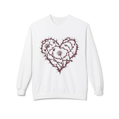 Thorns and Roses Heart Pullover SweatshirtSweatshirtVTZdesignsWhiteSclothingdarkgothic