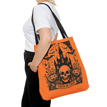 Trick Or Treat Halloween Tote BagBagsVTZdesigns18" × 18''BlackAccessoriesAll Over PrintAssembled in the USA