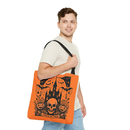 Trick Or Treat Halloween Tote BagBagsVTZdesigns18" × 18''BlackAccessoriesAll Over PrintAssembled in the USA