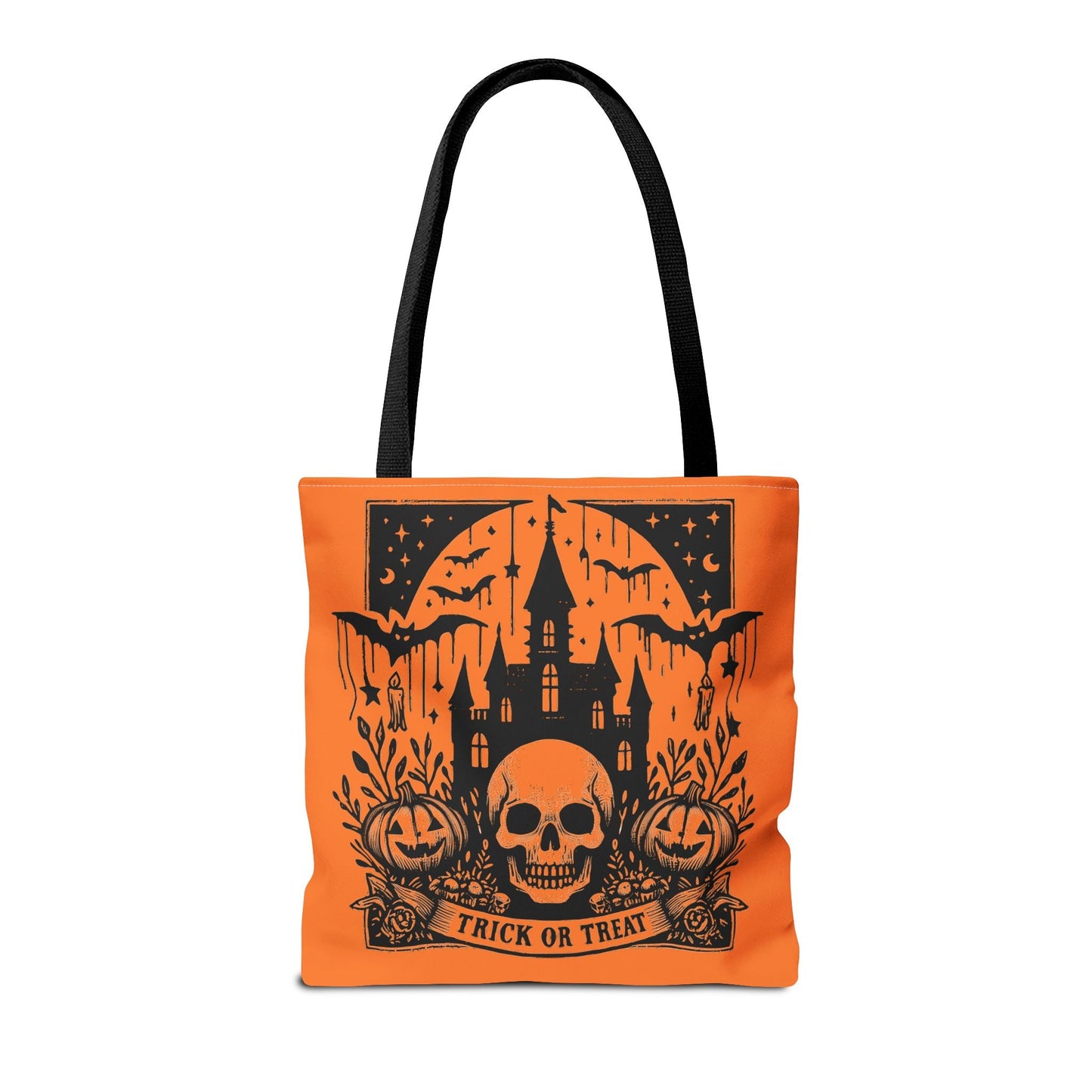 Trick Or Treat Halloween Tote BagBagsVTZdesigns18" × 18''BlackAccessoriesAll Over PrintAssembled in the USA