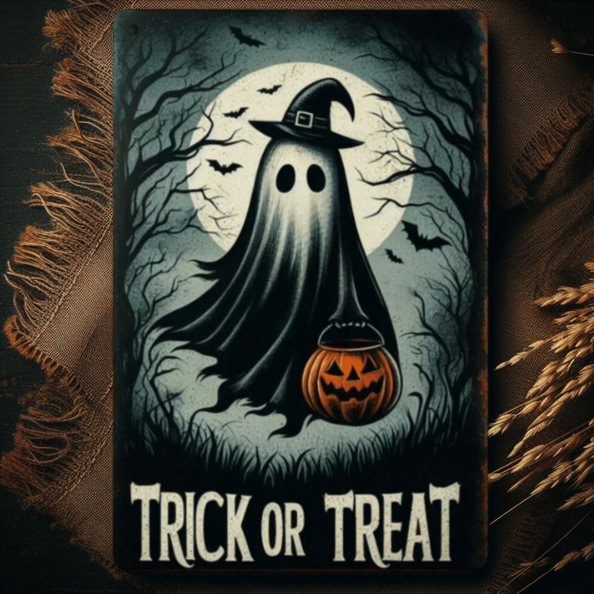 Artisasset purchases TRICK OR TREAT Halloween Hanging Sign Holiday Wall Sign