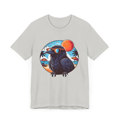 Tropical Raven Short Sleeve Tee ShirtT - ShirtVTZdesignsSilverXSbeachyCottonCrew neck