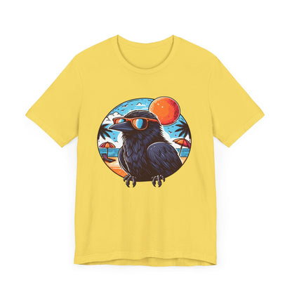 Tropical Raven Short Sleeve Tee ShirtT - ShirtVTZdesignsMaize YellowXSbeachyCottonCrew neck