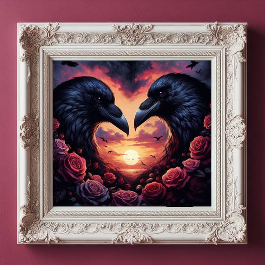 Two Ravens In Love PosterPrint MaterialVTZdesigns13x18 cm / 5x7″academiaArt & Wall Decorcrows