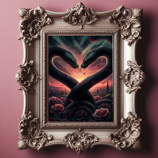 Two Snakes In Love PosterPrint MaterialVTZdesigns13x18 cm / 5x7″academiaArt & Wall Decordark