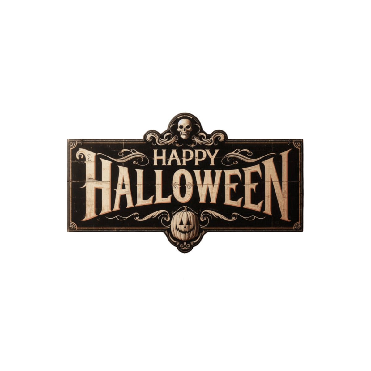 Vintage Happy Halloween Wood SignVTZdesignsWhite16x16Inch