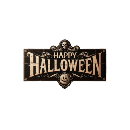 Vintage Happy Halloween Wood SignVTZdesignsWhite16x16Inch