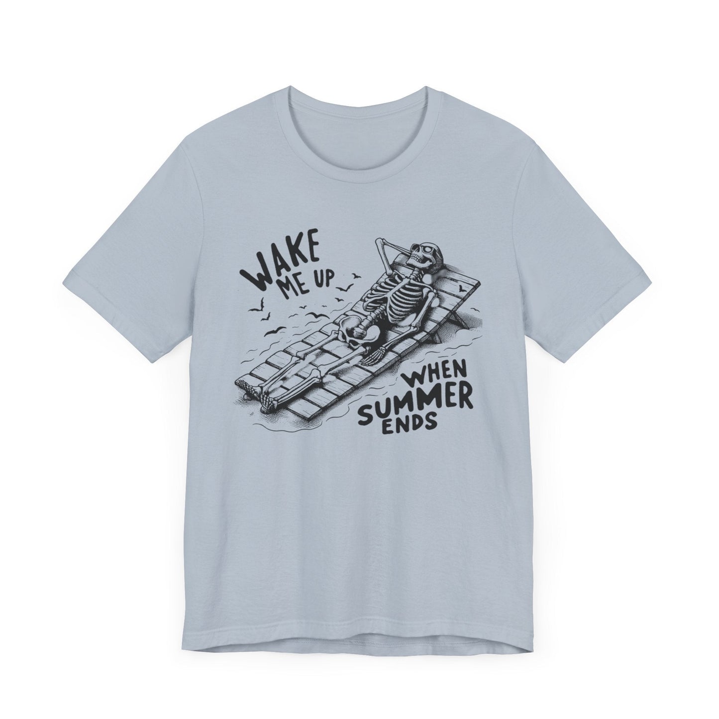 Wake Me Up When Summer Ends Short Sleeve Tee ShirtT - ShirtVTZdesignsLight BlueXSbeachclothingCotton