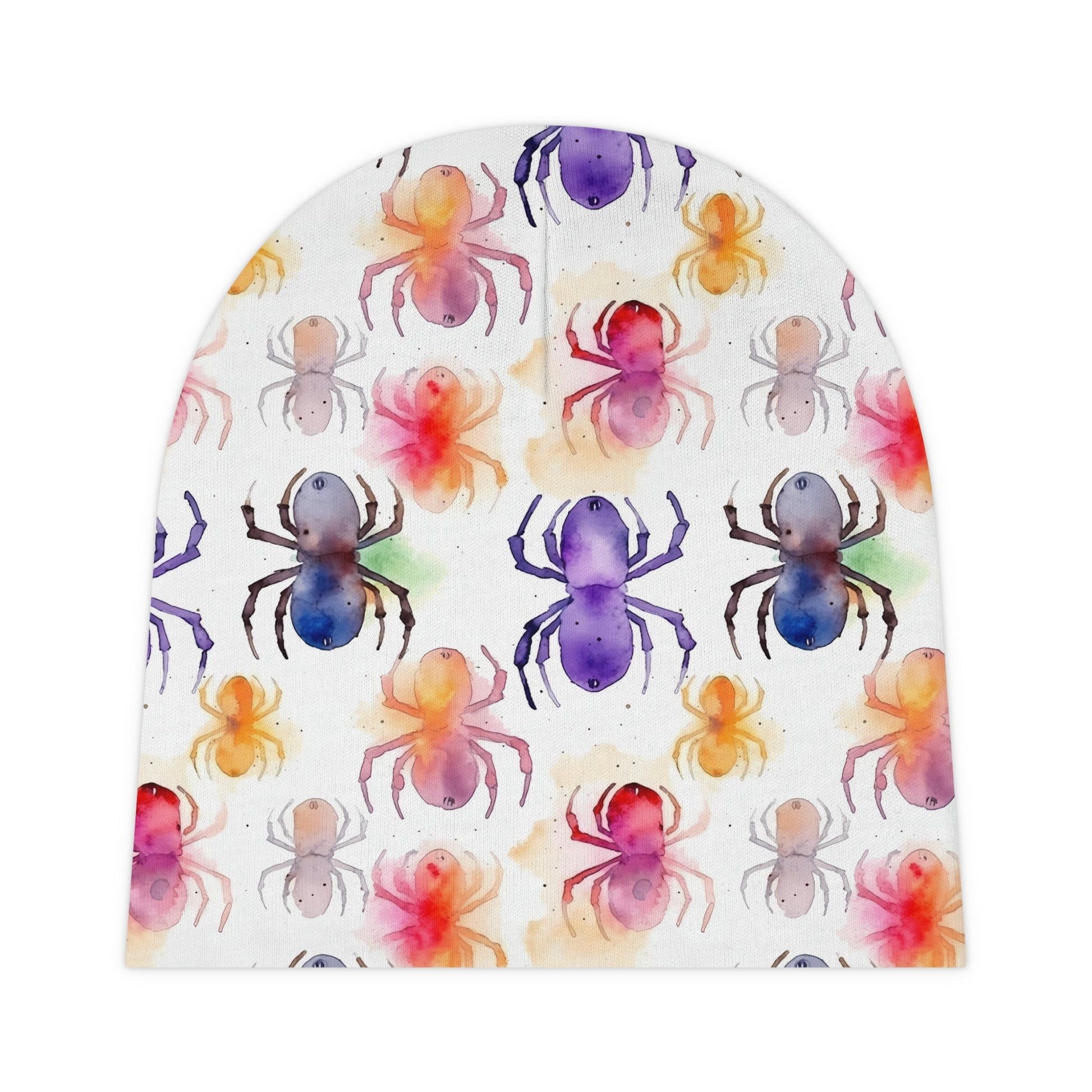 Watercolor Spiders Baby Beanie Hat Boy Girl Halloween (AOP)All Over PrintsVTZdesignsOne sizeWhiteAccessoriesAll Over PrintAOP