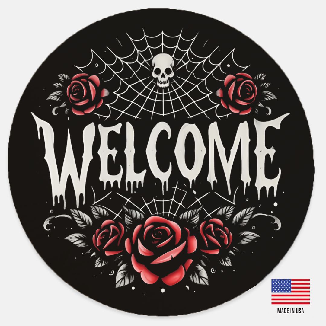 Welcome 12" Wood SignWall DecorVTZdesignsArt & Wall Decorgothichalloween