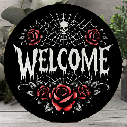 Welcome 12" Wood SignWall DecorVTZdesignsArt & Wall Decorgothichalloween