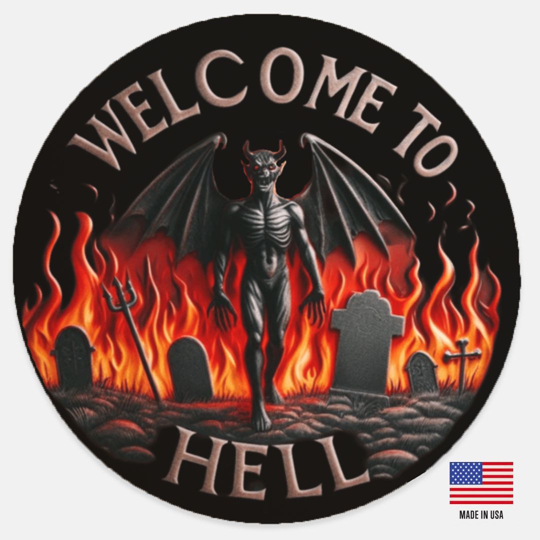 Welcome to Hell 12" Wood SignWall DecorVTZdesignsArt & Wall Decordarkdevil