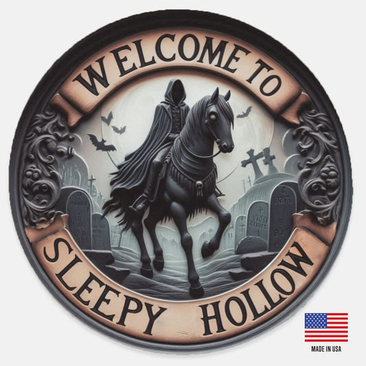 Welcome To Sleepy Hollow 12" Wood SignWall DecorVTZdesigns