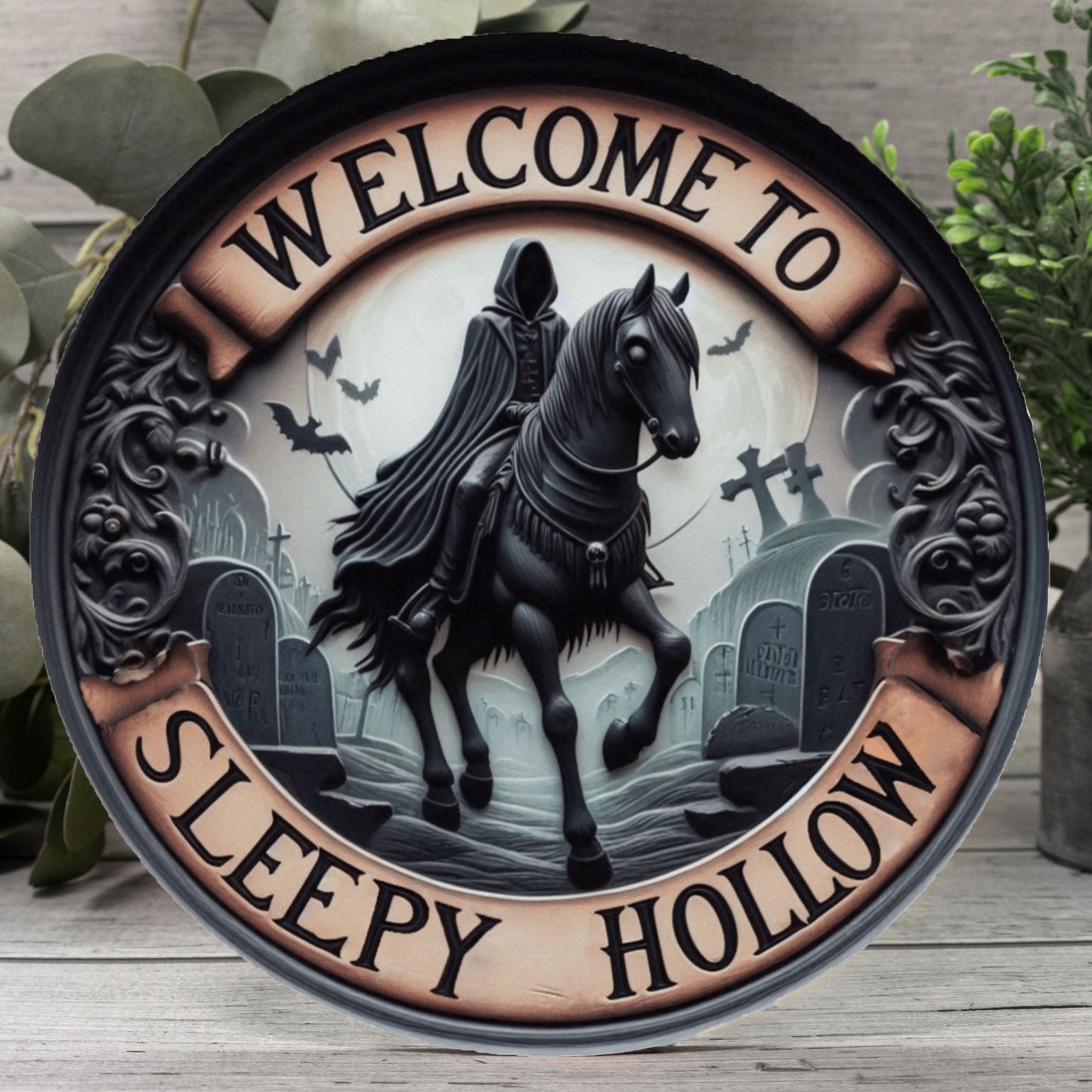 Welcome To Sleepy Hollow 12" Wood SignWall DecorVTZdesigns