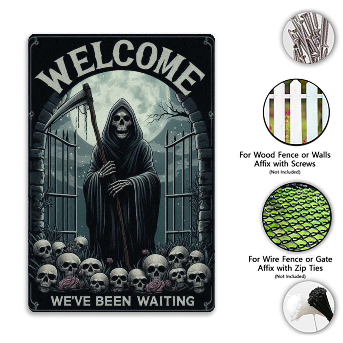 Welcome We've Been Waiting SignVTZdesignsWhite12x16inchaluminumArt & Wall Decorgothic