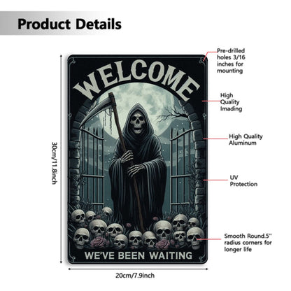 Welcome We've Been Waiting SignVTZdesignsWhite12x16inchaluminumArt & Wall Decorgothic