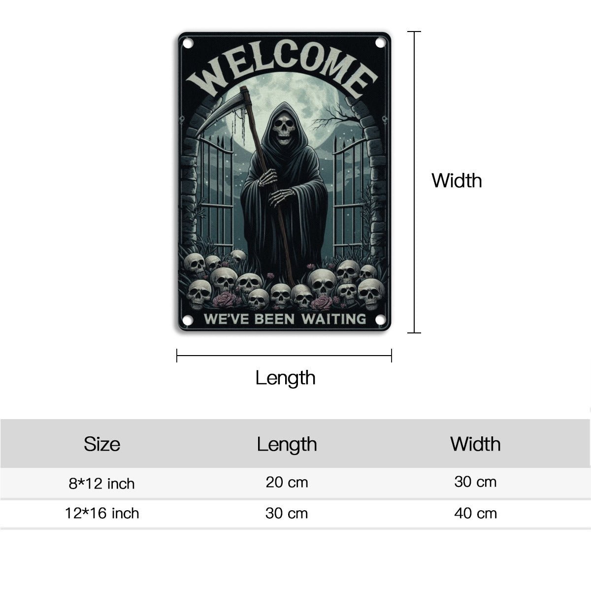 Welcome We've Been Waiting SignVTZdesignsWhite12x16inchaluminumArt & Wall Decorgothic