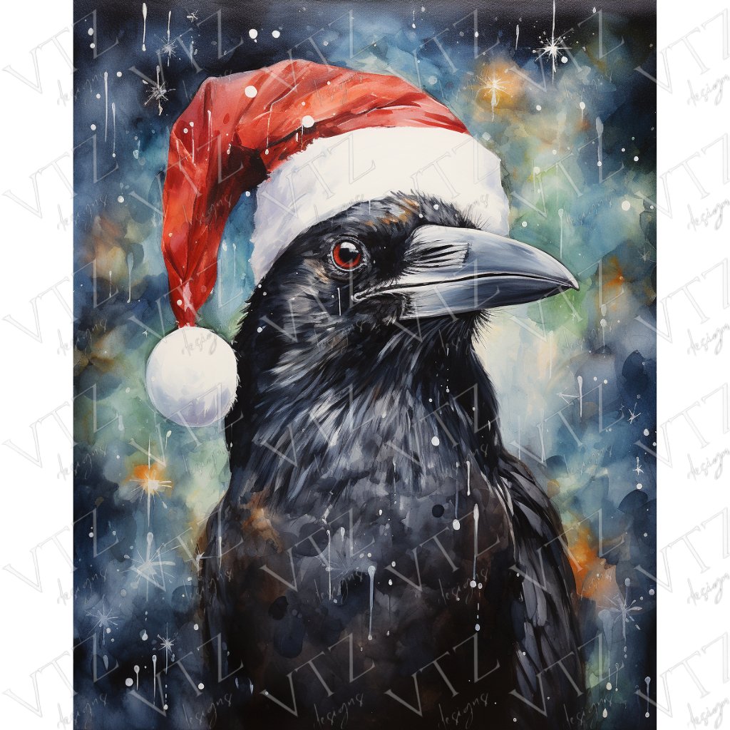 Winter Raven PosterVTZdesigns10″×10″art printchristmascrow