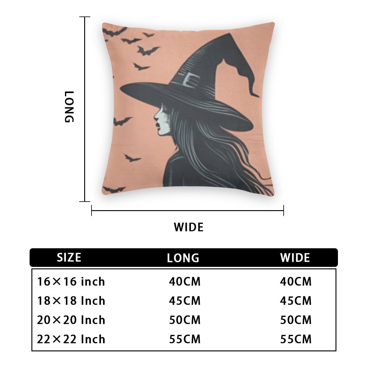 Witch and Haunted House Throw Pillowcase Set of 2pillowcaseVTZdesignsWhite16x16Inchhalloweenminimalistpillow