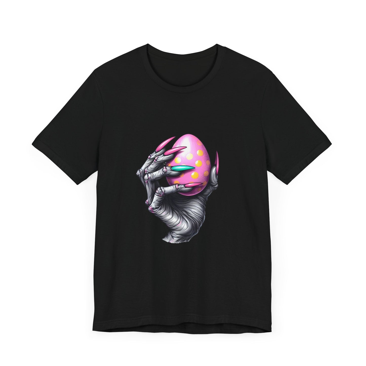 Witch Hand Holding Easter Egg Short Sleeve Tee ShirtT - ShirtVTZdesignsBlackXSCottonCrew neckDTG