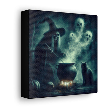 Witch Stirring Cauldron Canvas Gallery WrapCanvasVTZdesigns6″ x 6″1.25"artArt & Wall Decorart print