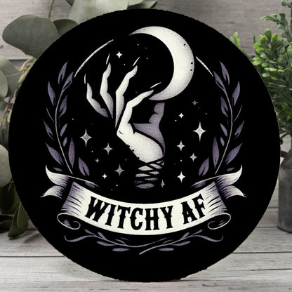 Witchy Af 12" Wood SignWall DecorVTZdesignsArt & Wall Decorgothgothic