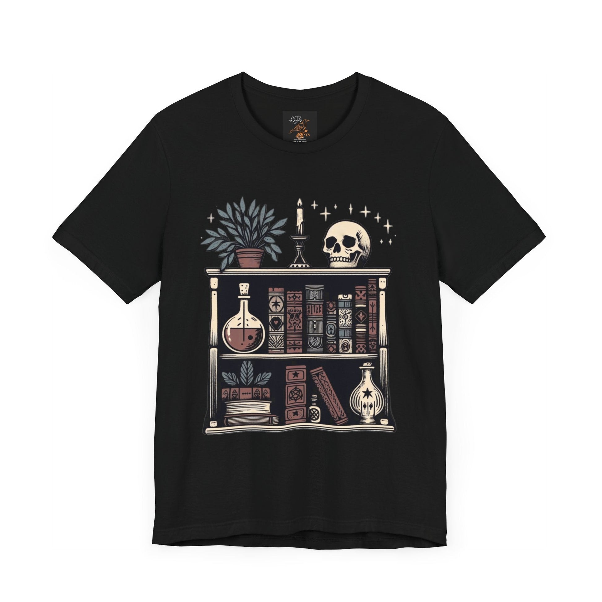 Witchy Bookshelf Tee ShirtT - ShirtVTZdesignsBlackXSbook loverbooksclothes