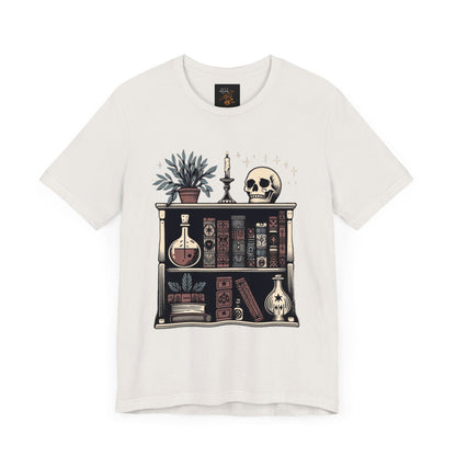 Witchy Bookshelf Tee ShirtT - ShirtVTZdesignsVintage WhiteXSbook loverbooksclothes