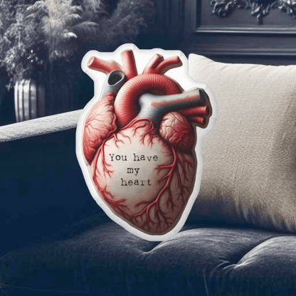 You Have My Heart Anatomical Heart Pillowthrow pillowVTZdesigns10″×10″Beddinggothgothic